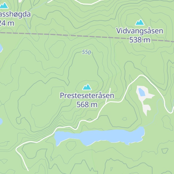 Map of Presteseteråsen