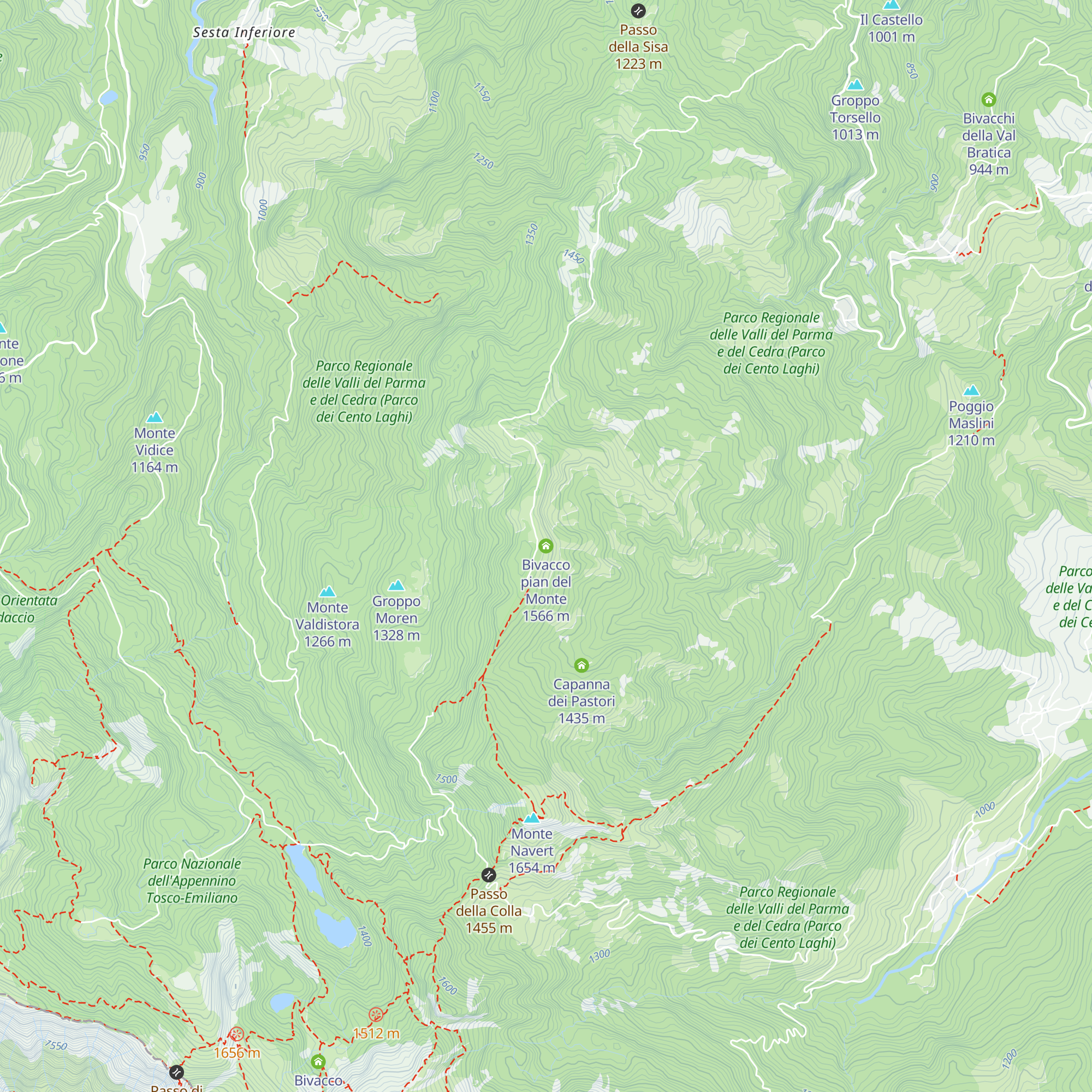 Bivacco pian del Monte map
