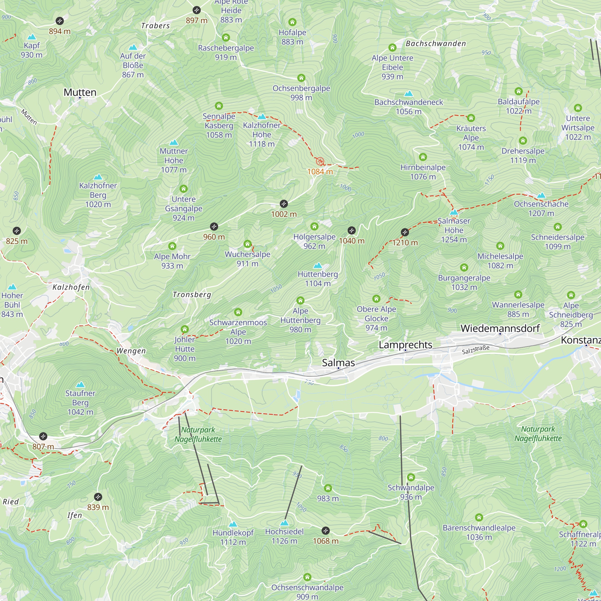 Alpe Hüttenberg map