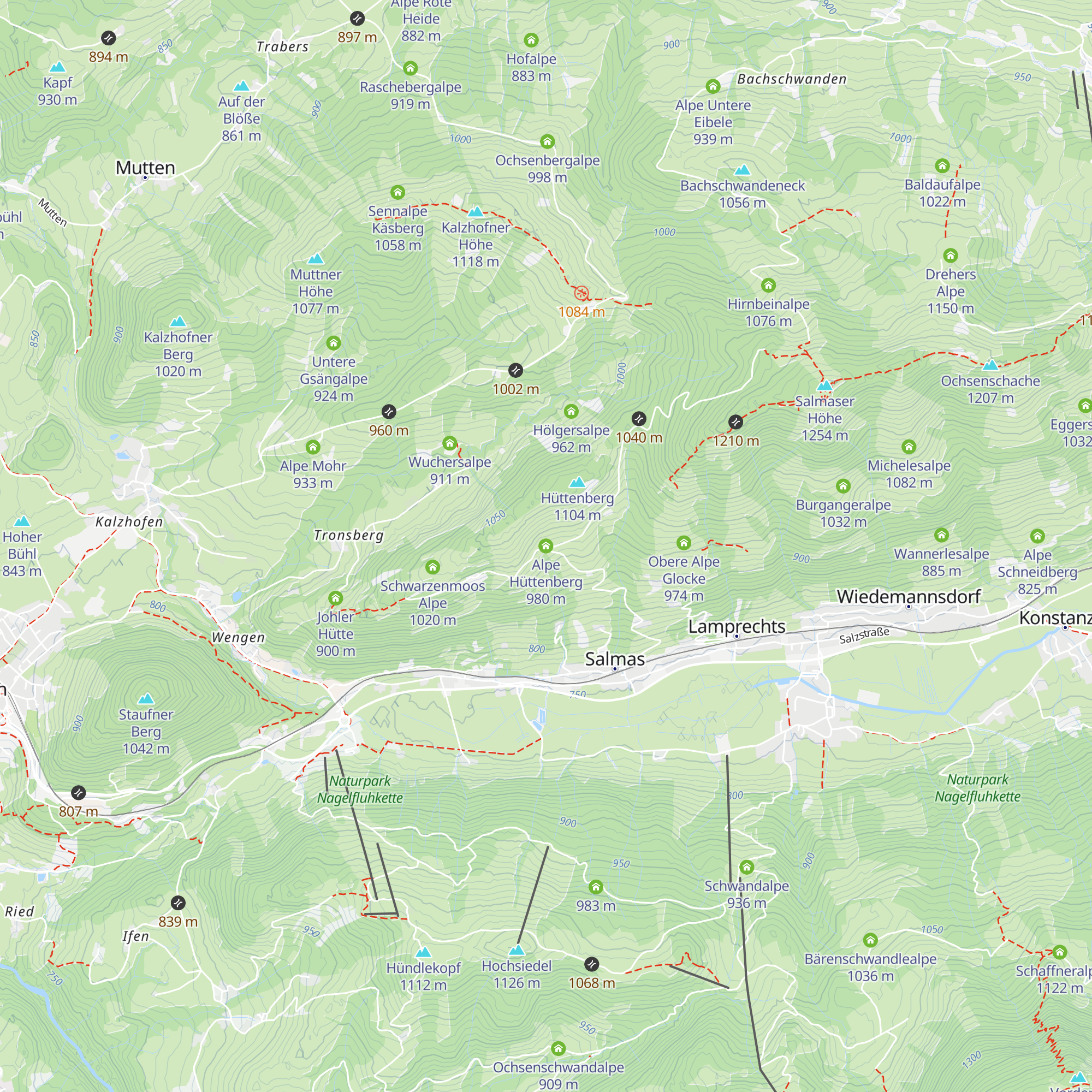 Alpe Hüttenberg map