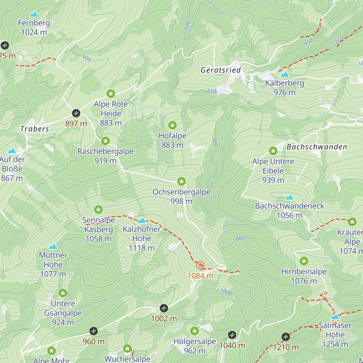 Ochsenbergalpe map