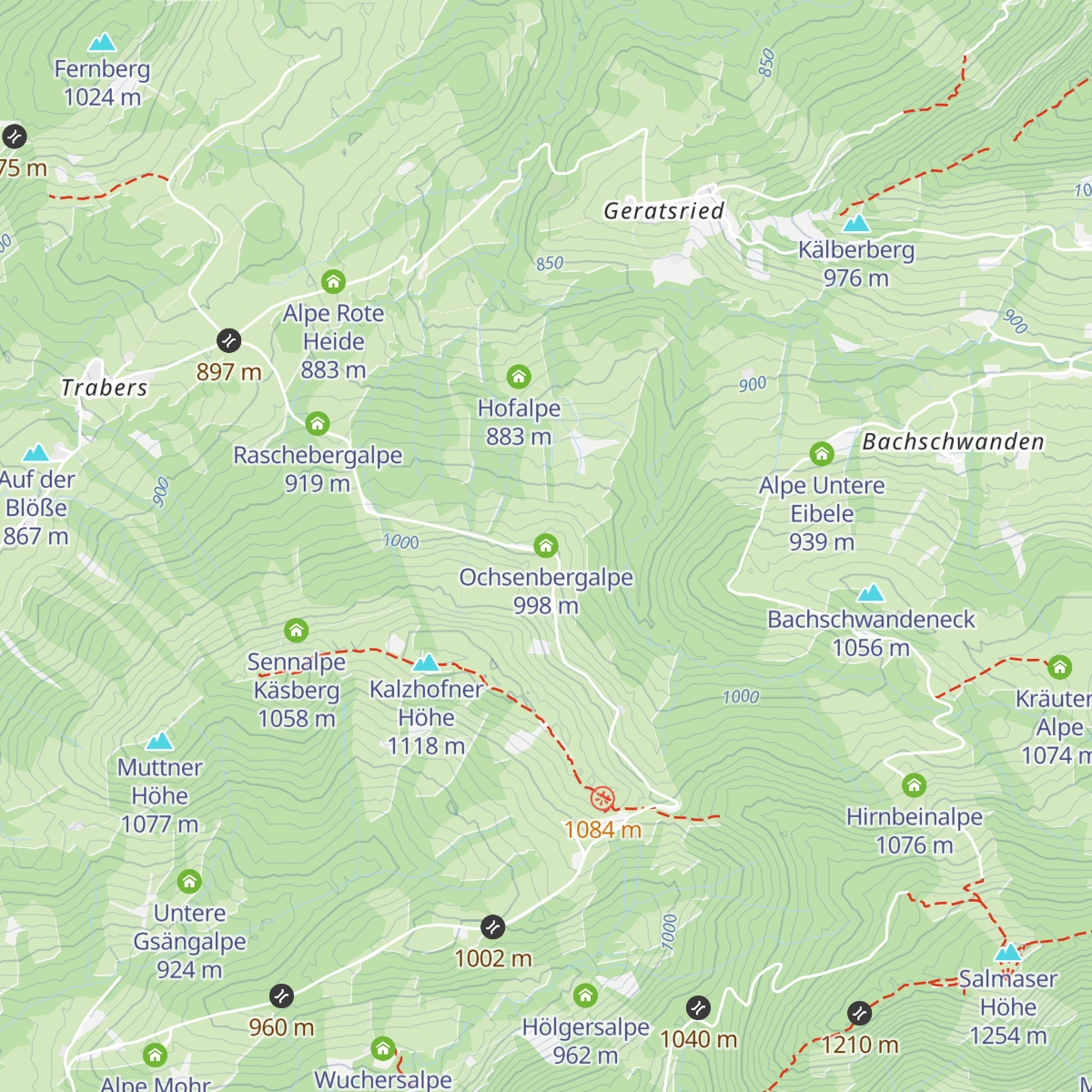 Ochsenbergalpe map
