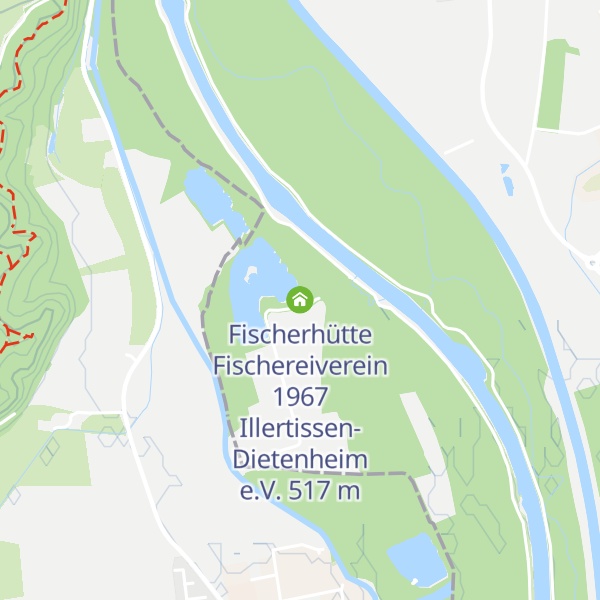 Map of Fischerhütte Fischereiverein 1967 Illertissen-Dietenheim e.V.
