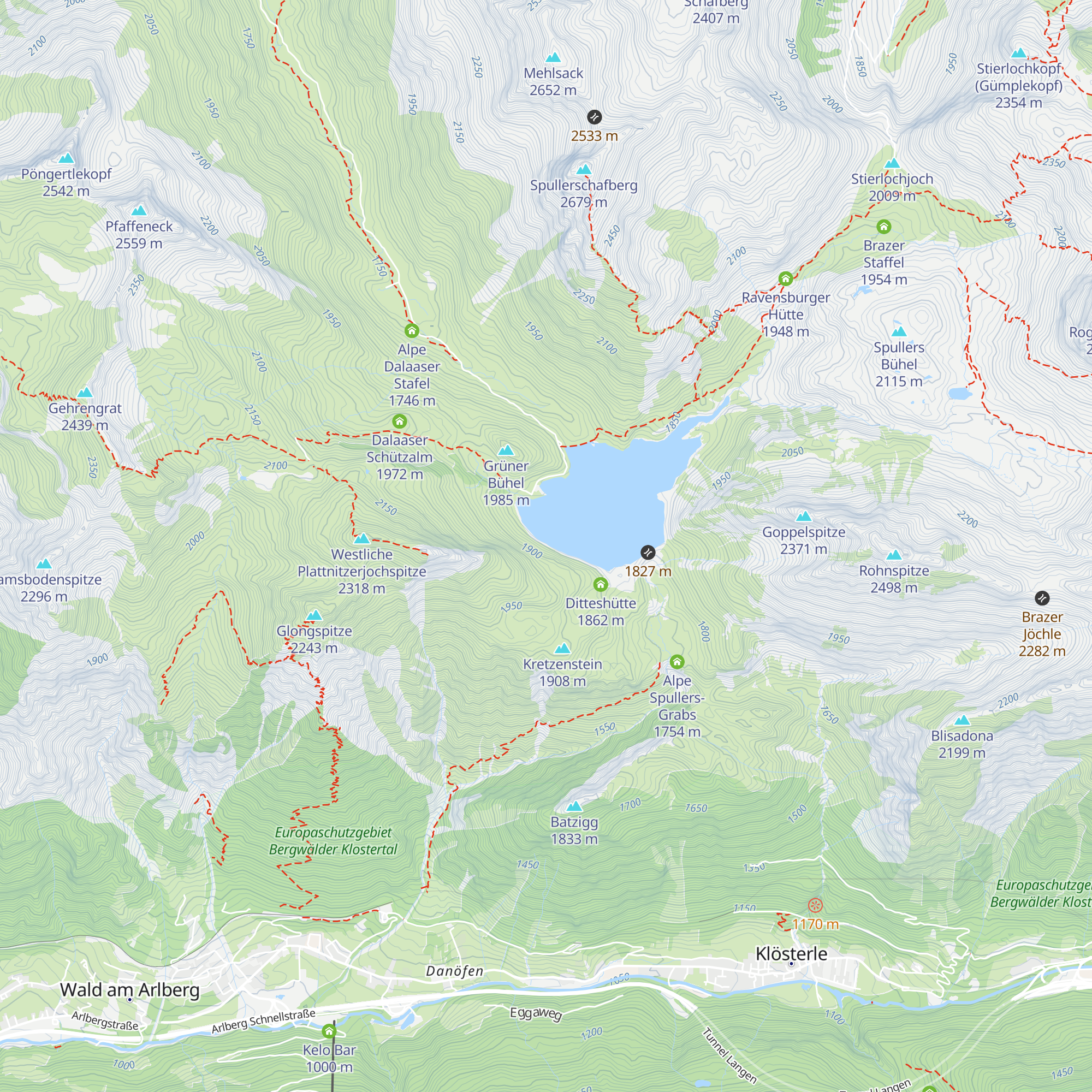 Einlaufbauwerk Kraftwerk Spullersee map