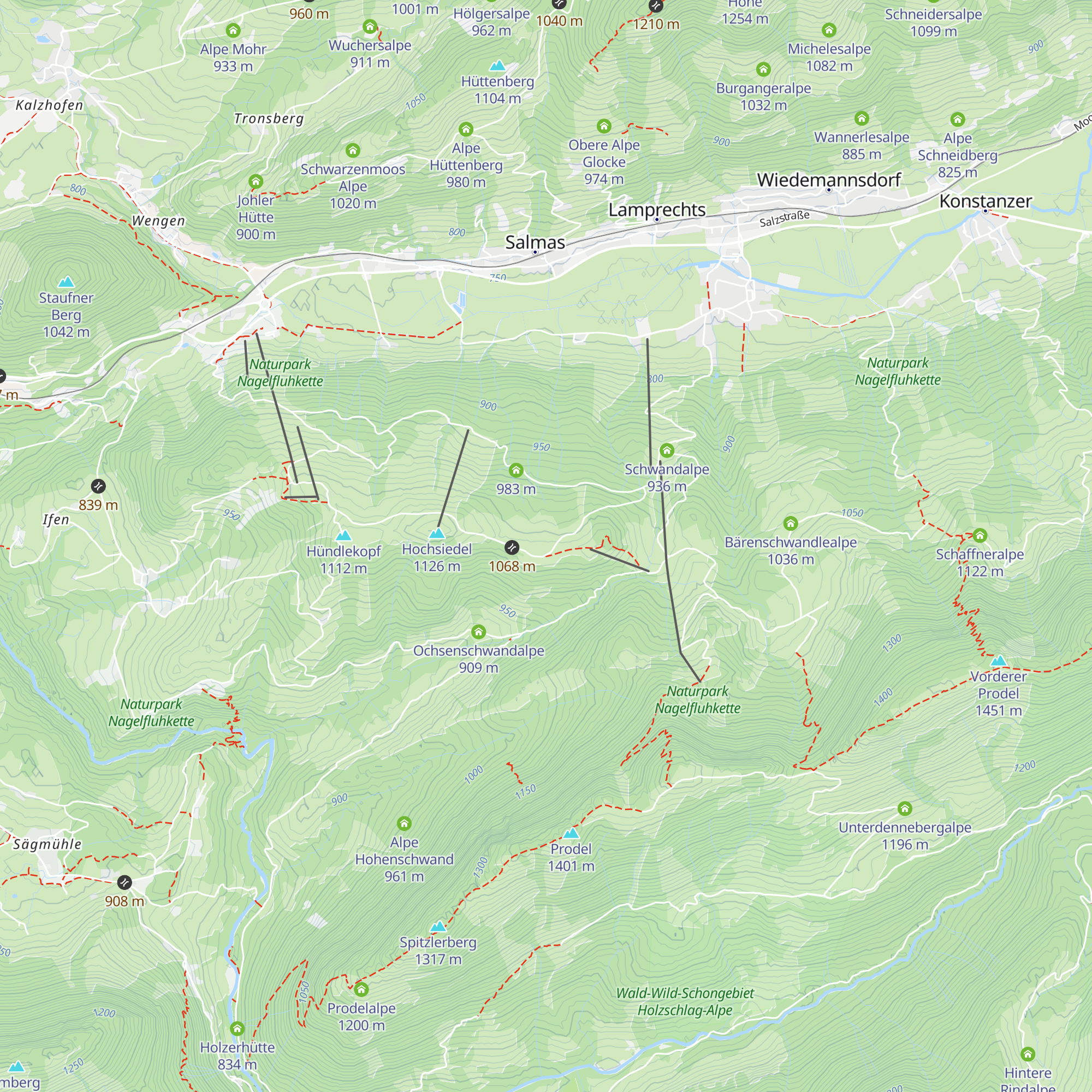 Hochsiedelalpe map