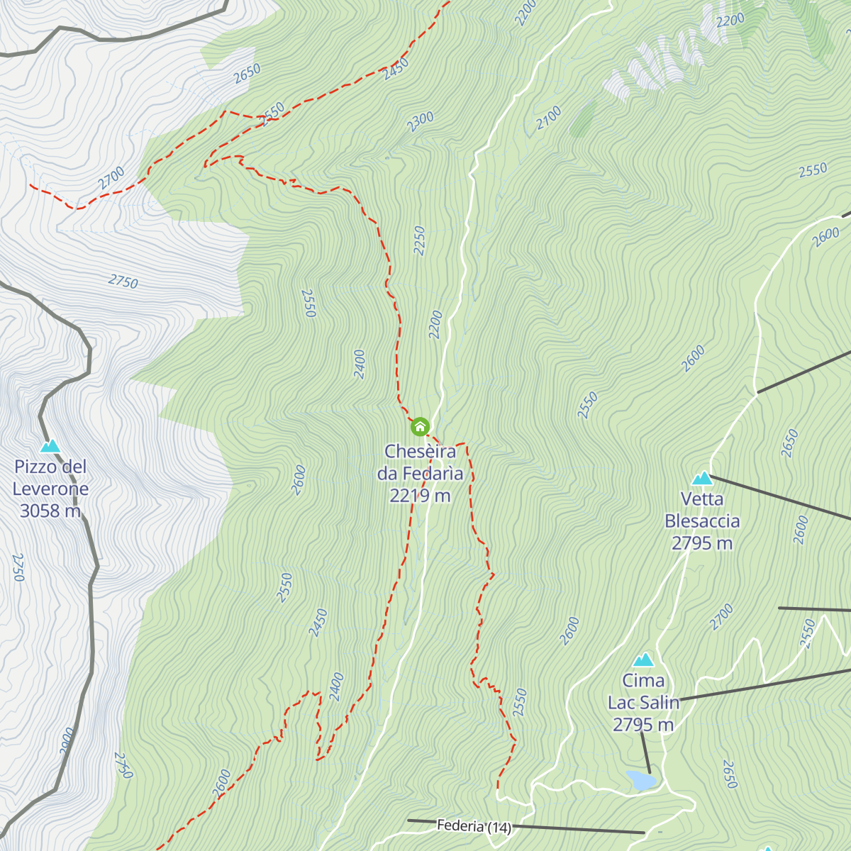 malga di federia map