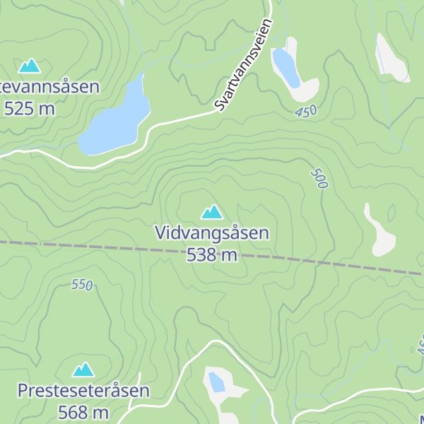 Map of Vidvangsåsen