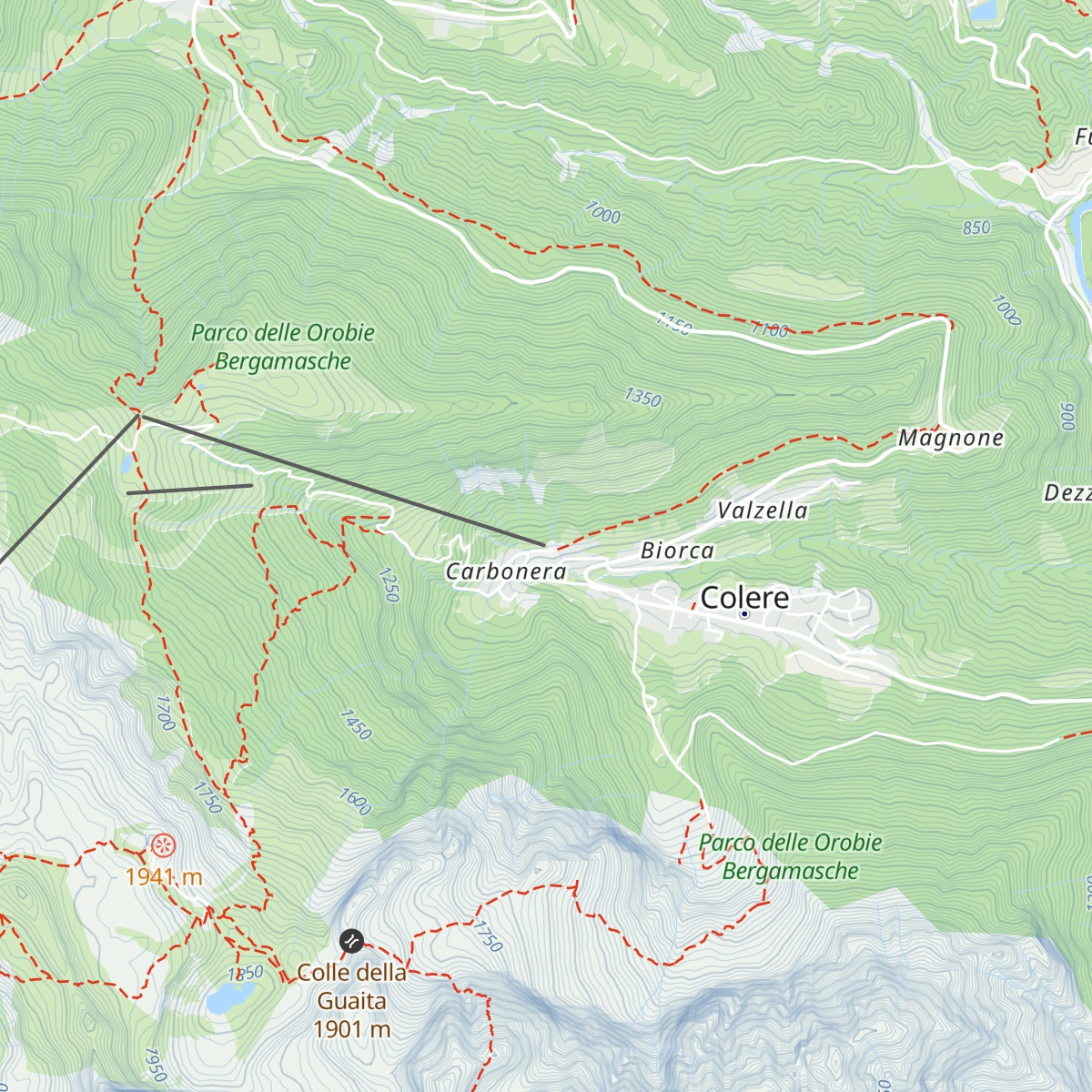 Ticket Colere Ski Area map