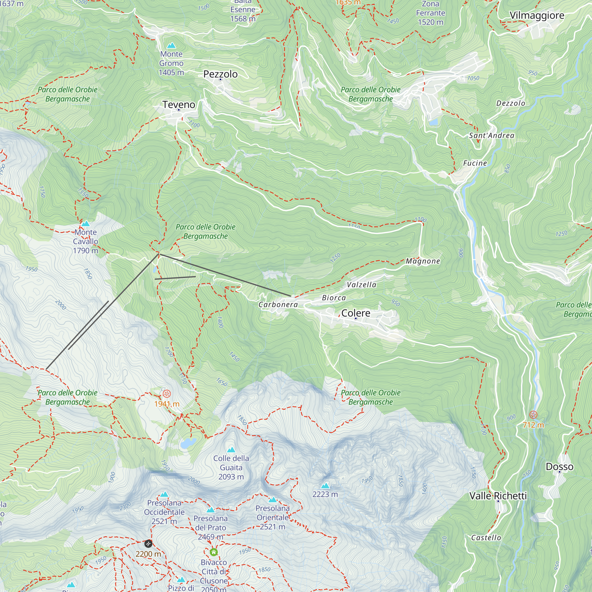 Noleggio Sci La Casetta map