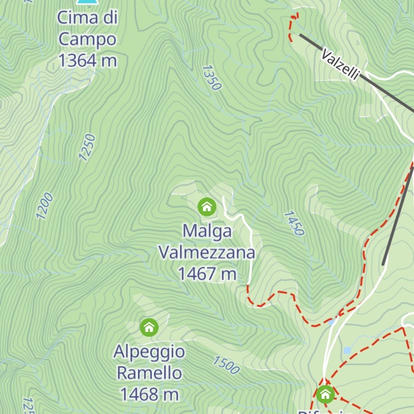 Map of Malga Valmezzana