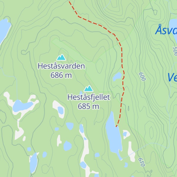 Map of Heståsfjellet