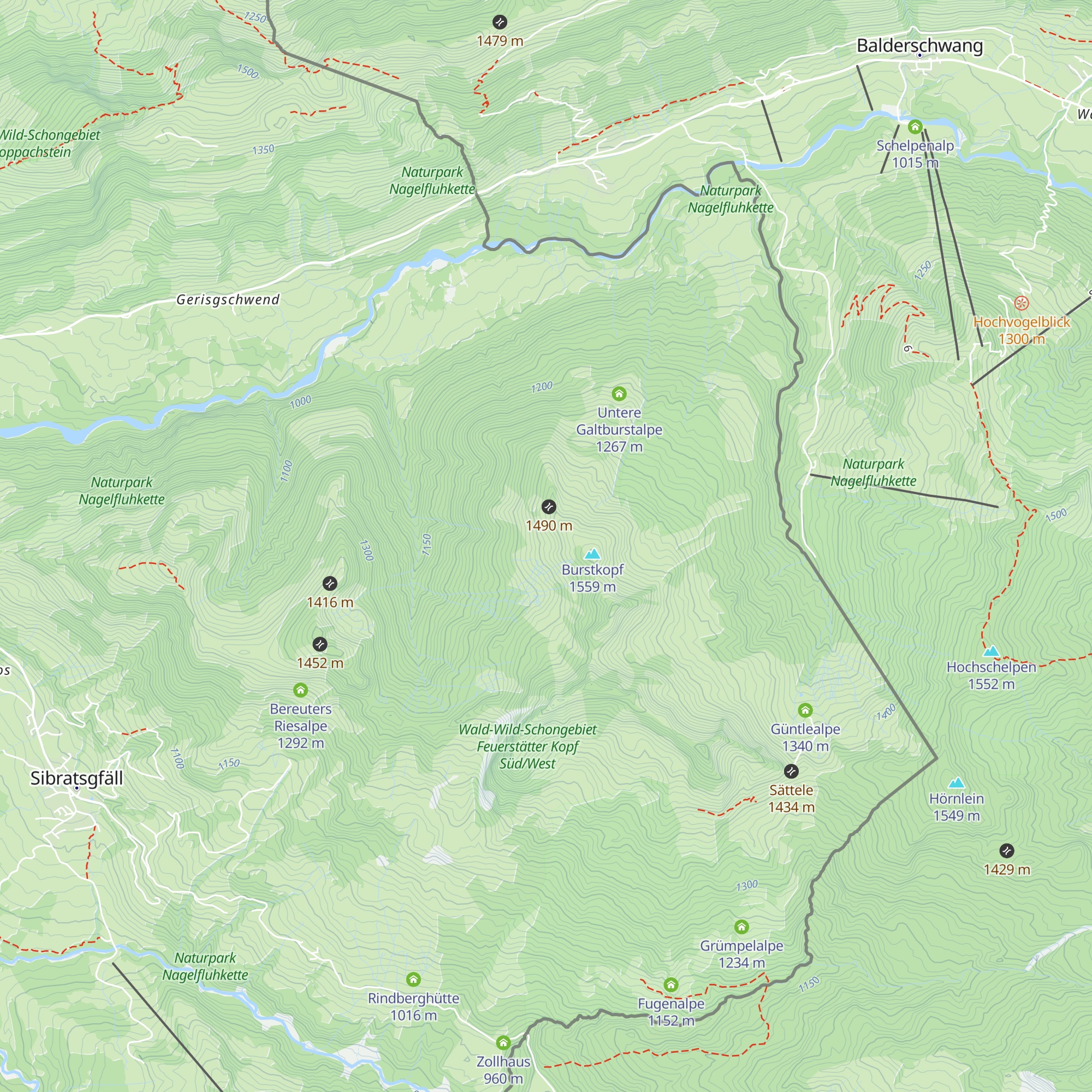 Gmeiners Burstalpe map