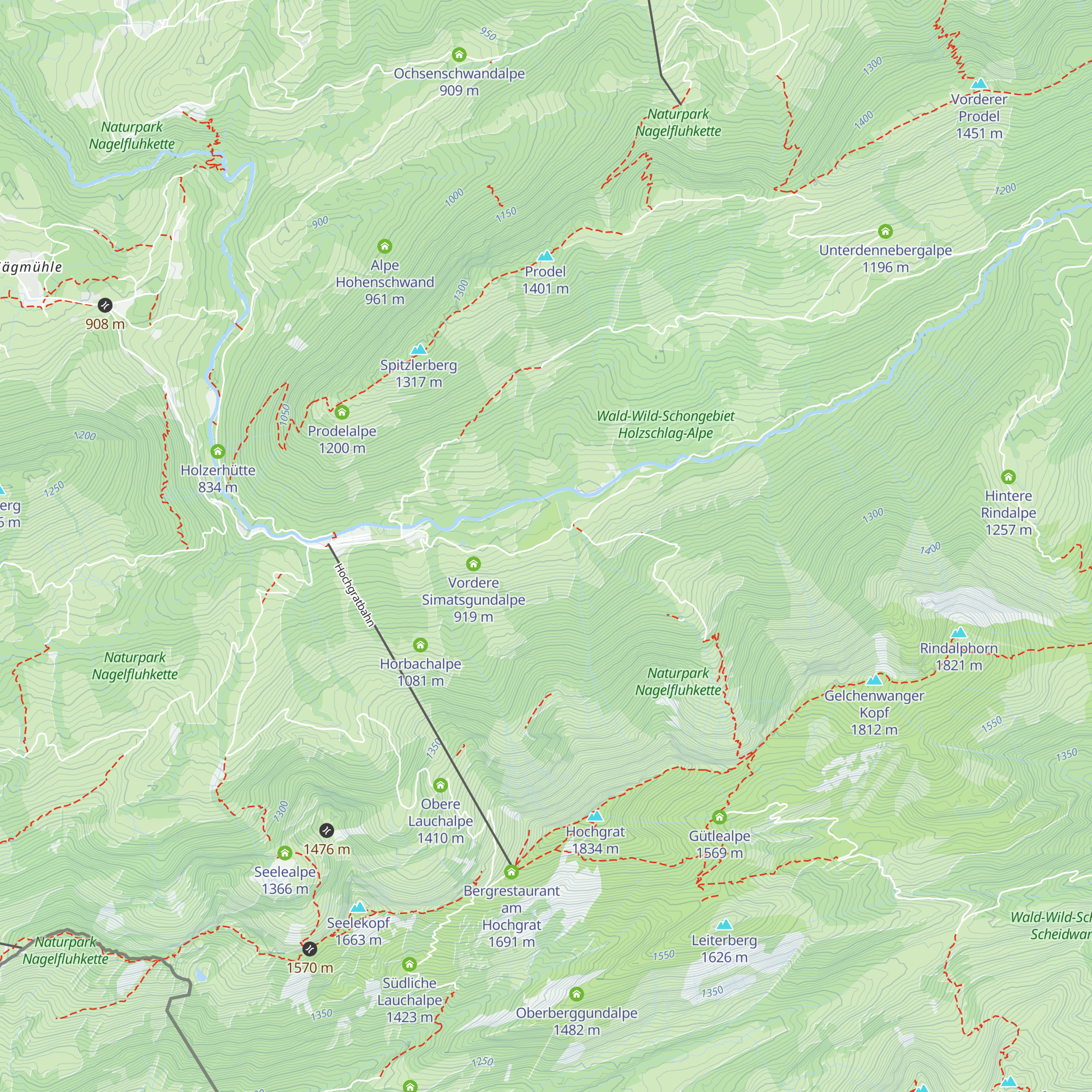Mittlere Simatsgund Alpe map