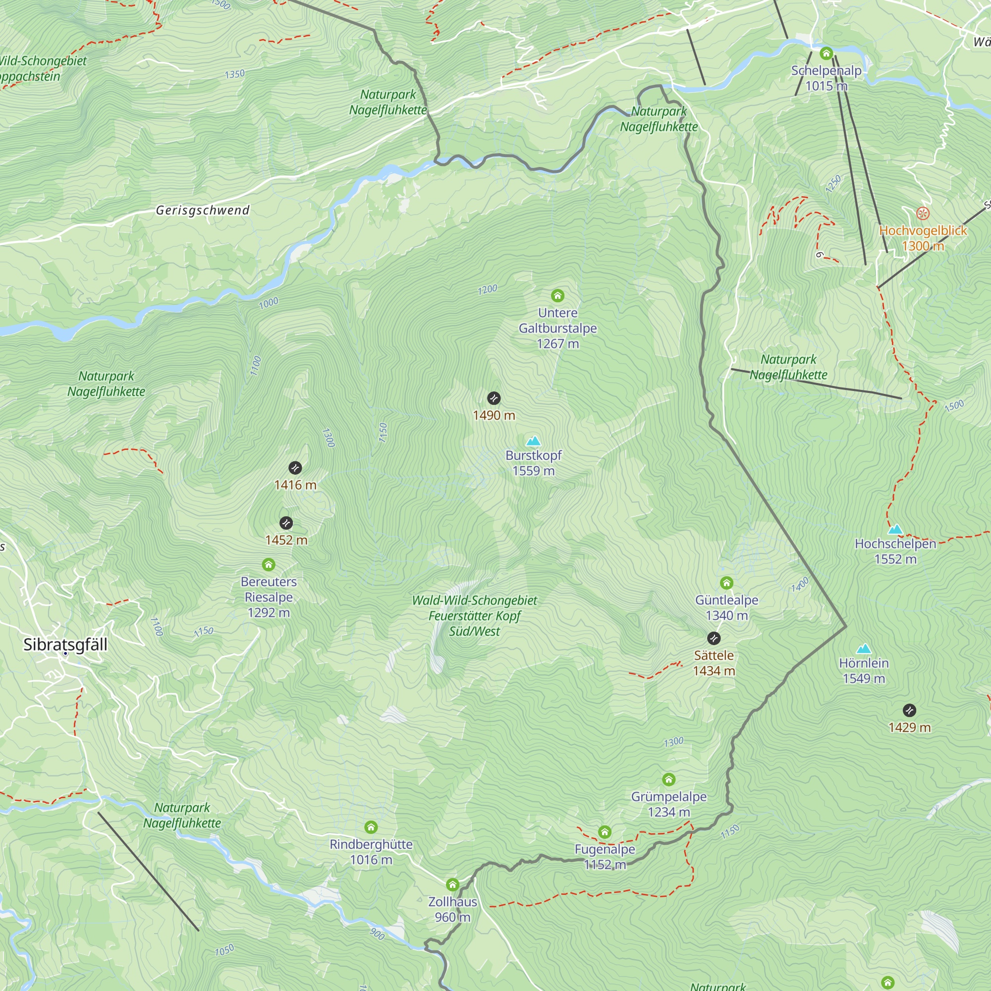 Gmeiners Burstalpe map
