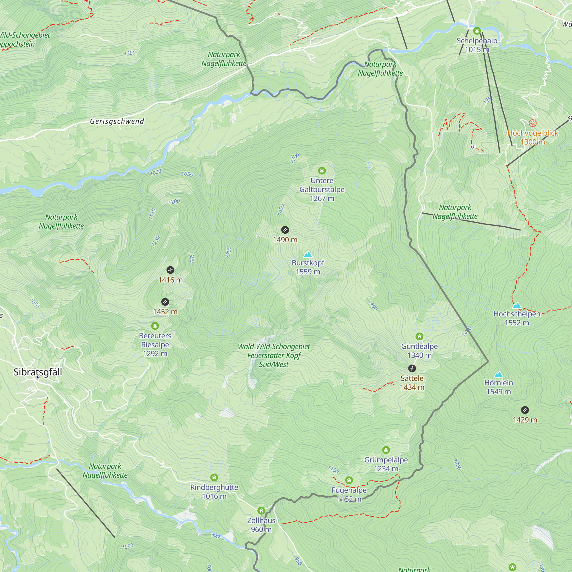 Gmeiners Burstalpe map