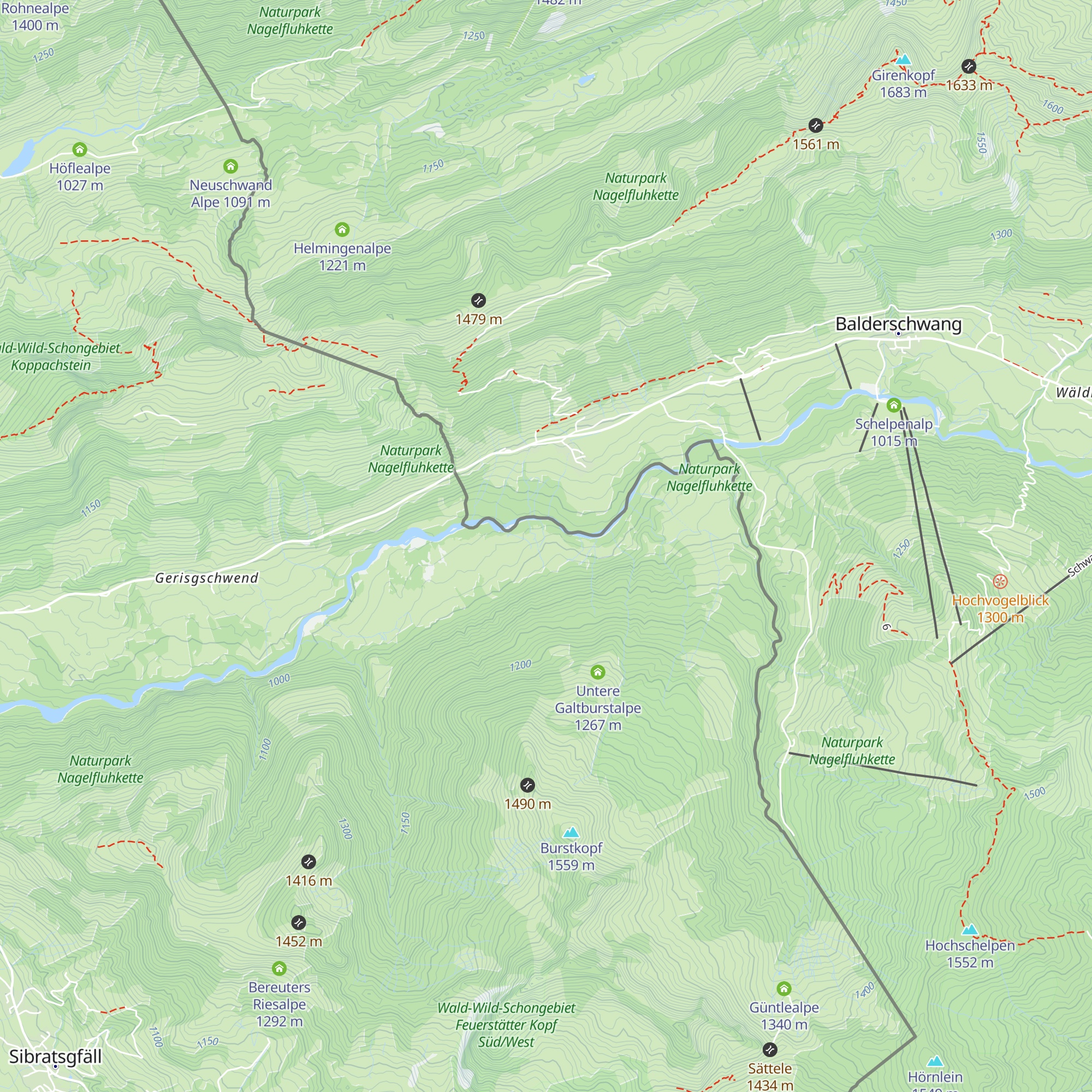 Biberstein Alpe map