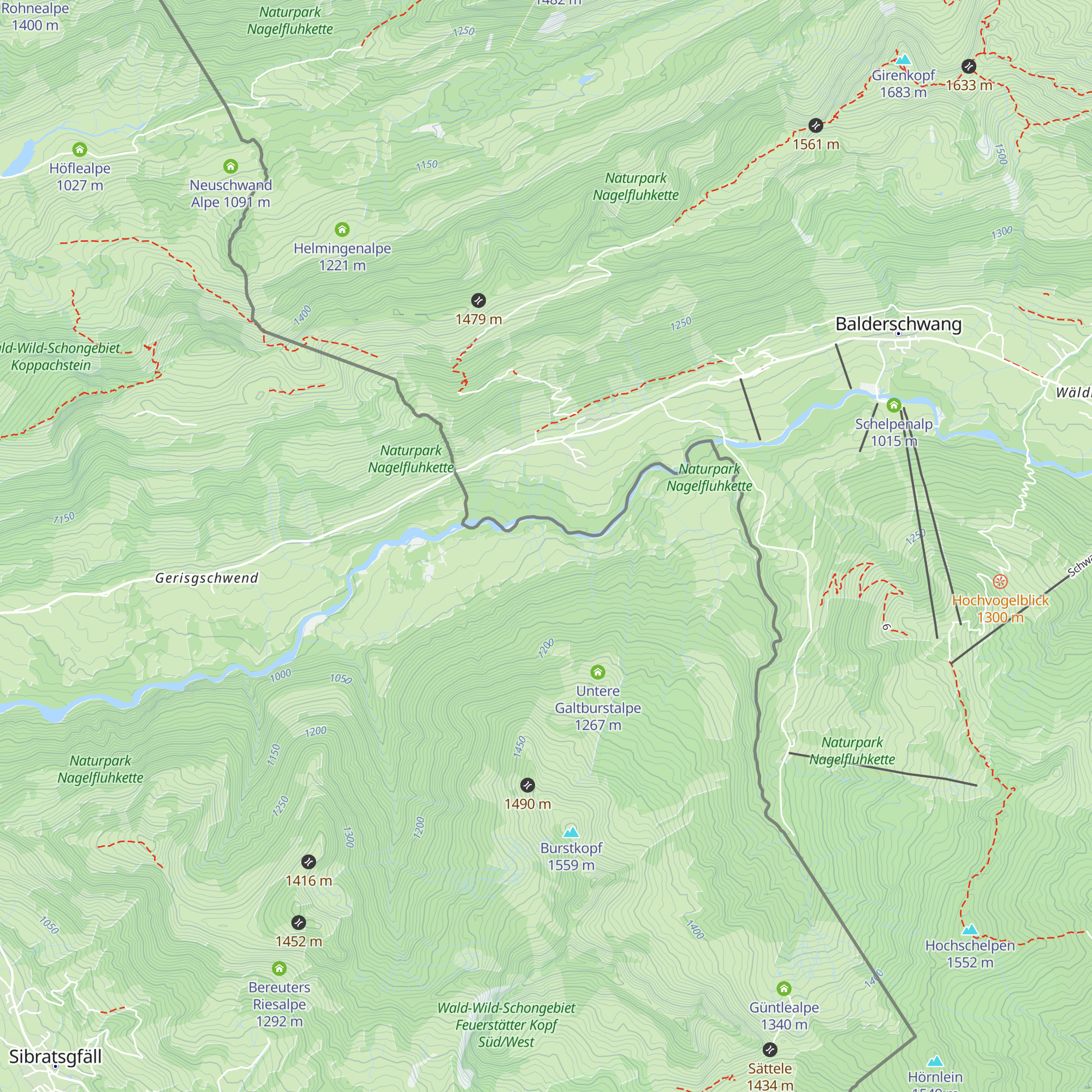 Biberstein Alpe map