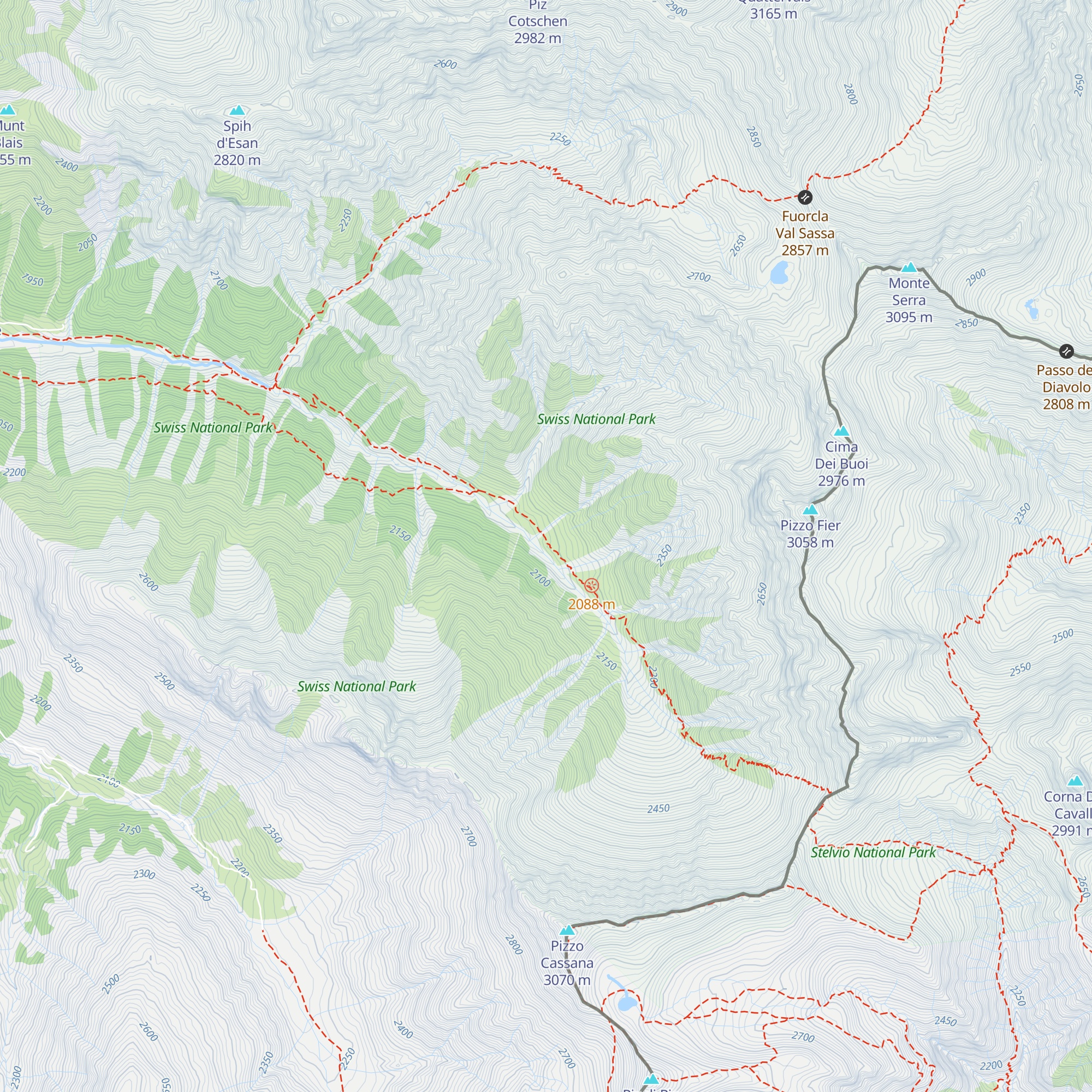 Chamanna Alp Trupchun map