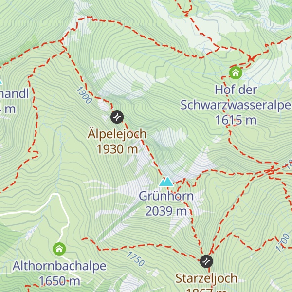 Map of Grünhorn Nebengipfel