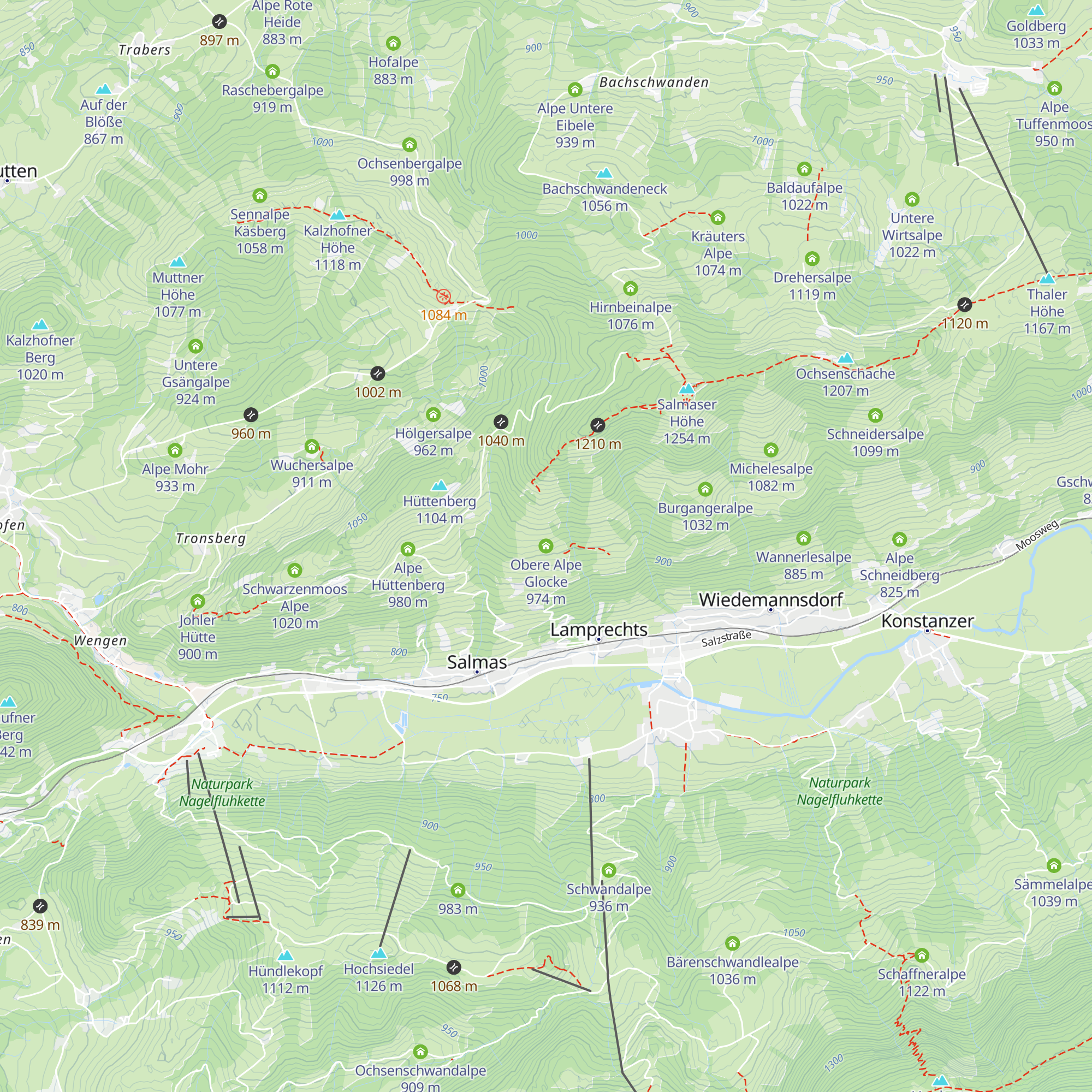 Obere Alpe Glocke map