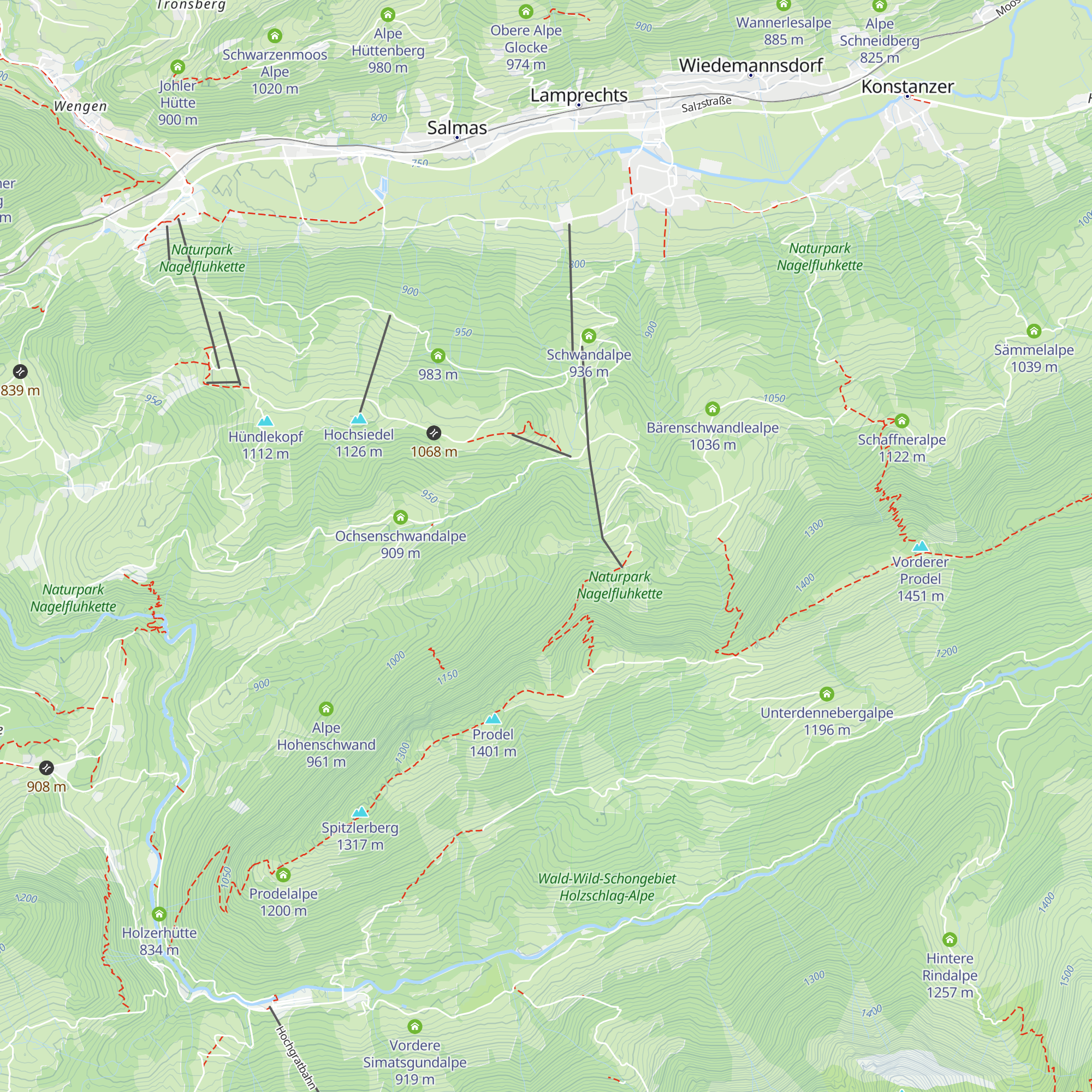 Hahnenknobelalpe map