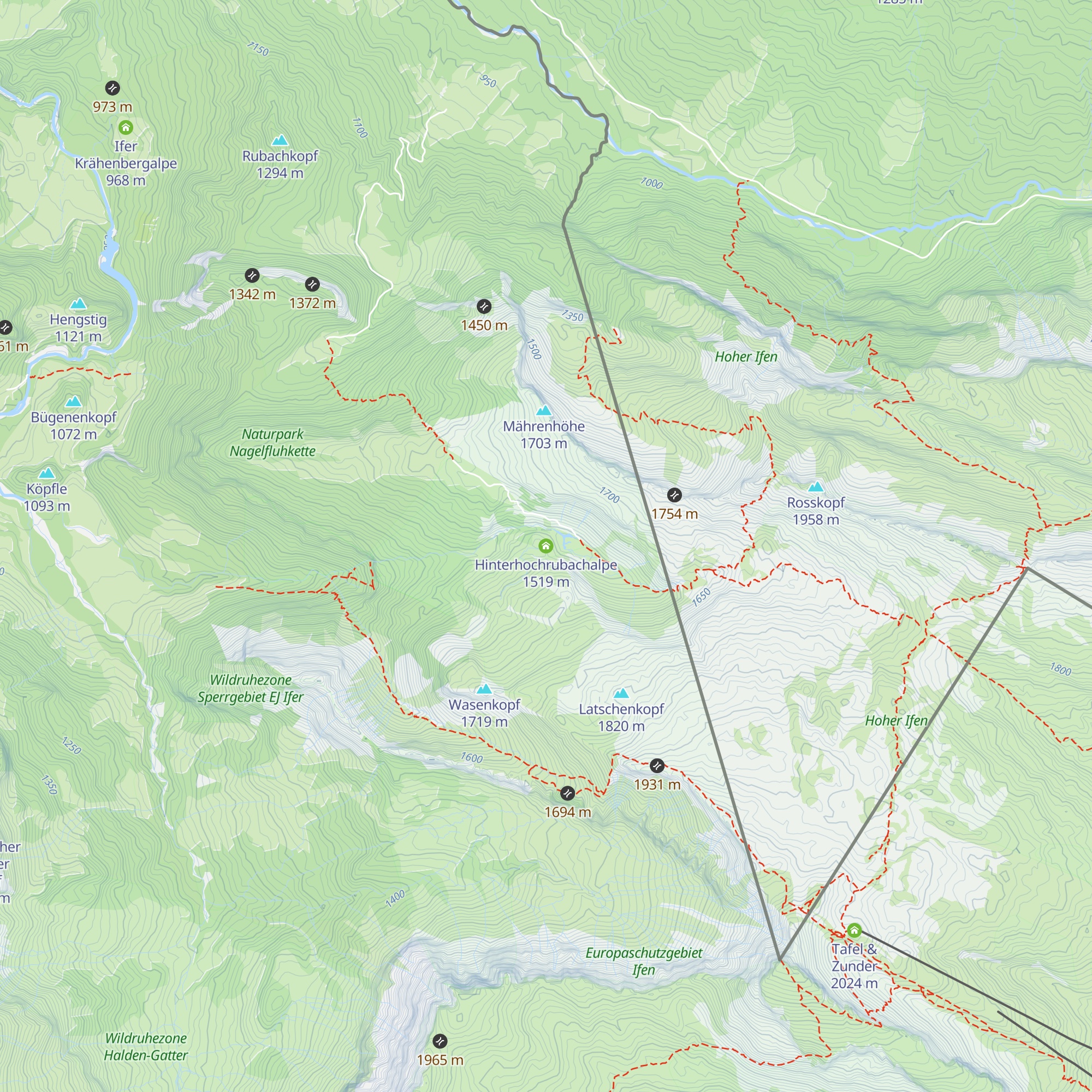 Hinterhochrubachalpe map