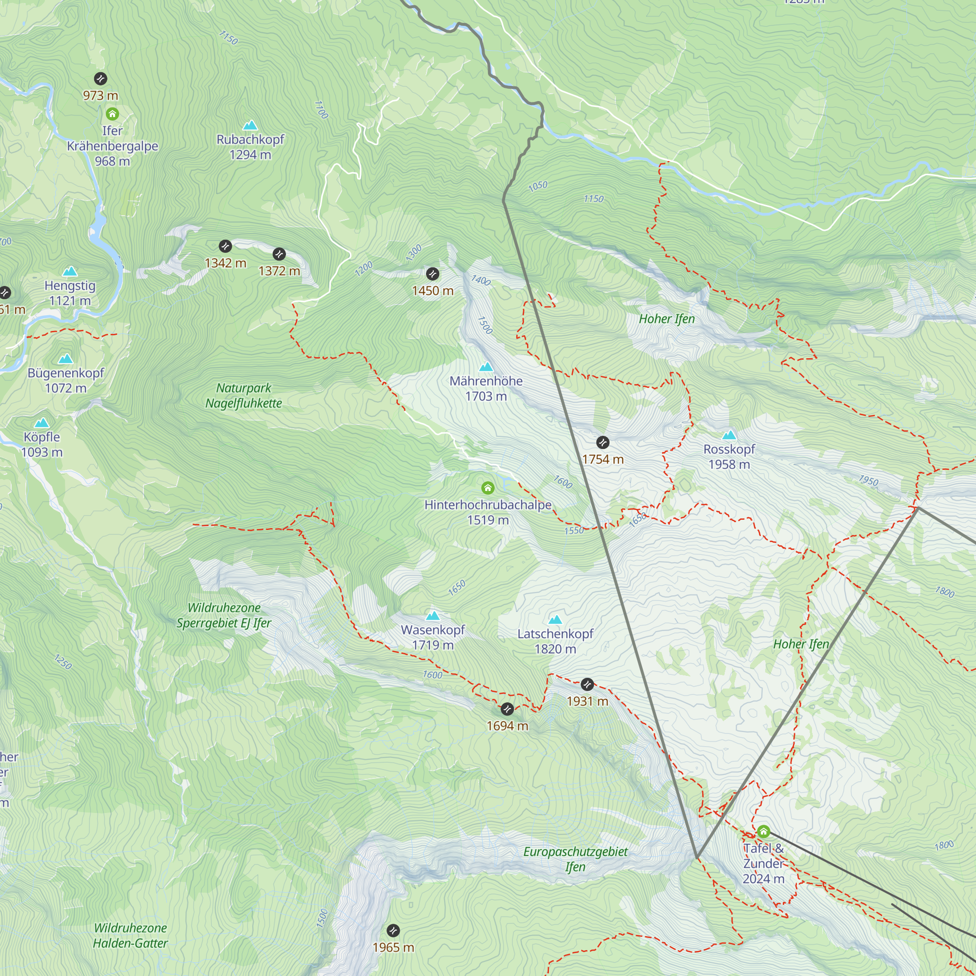Hinterhochrubachalpe map