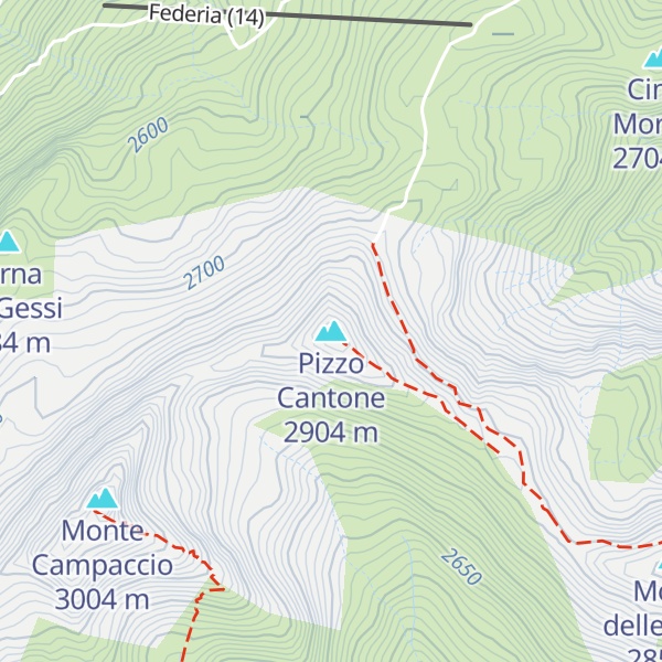 Map of Pizzo Cantone
