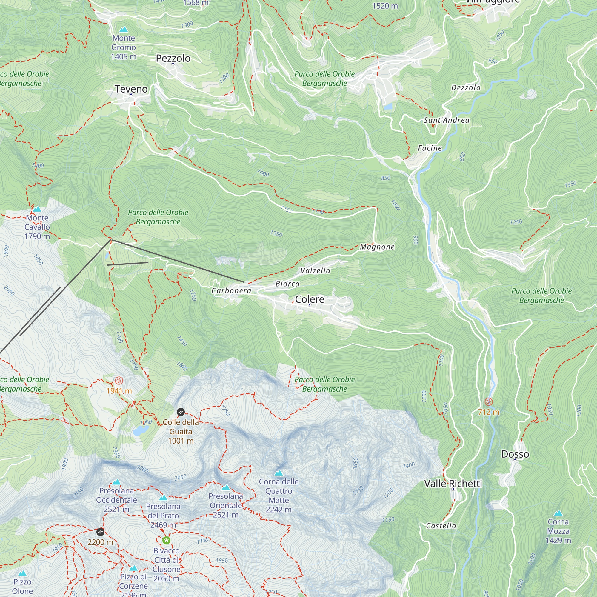 Ostello Quattro Matte map
