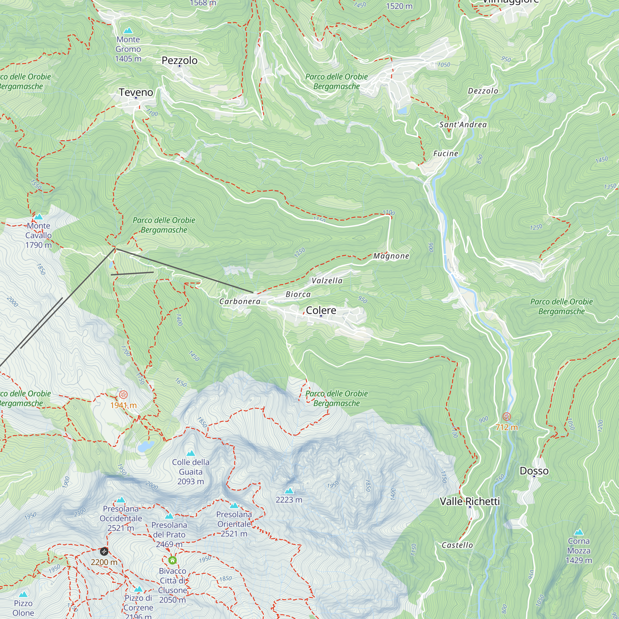 Ostello Quattro Matte map
