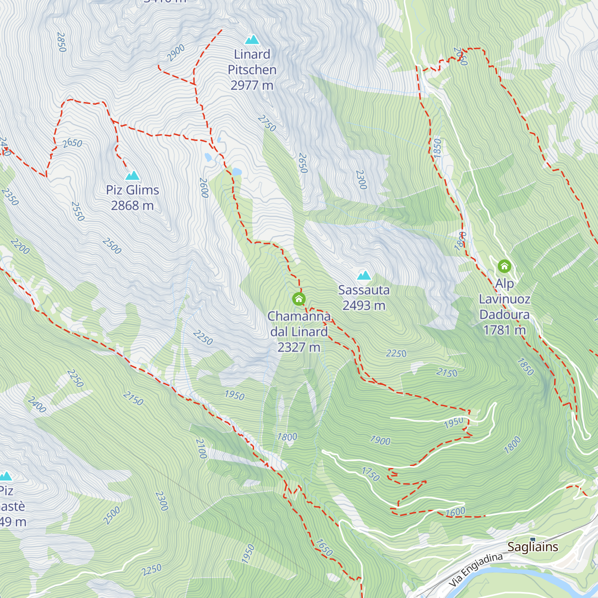 Chamanna dal Linard map