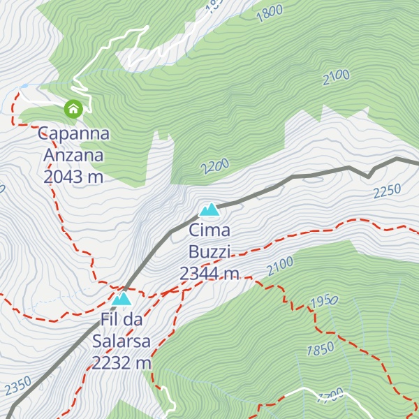 Map of Cima Buzzi