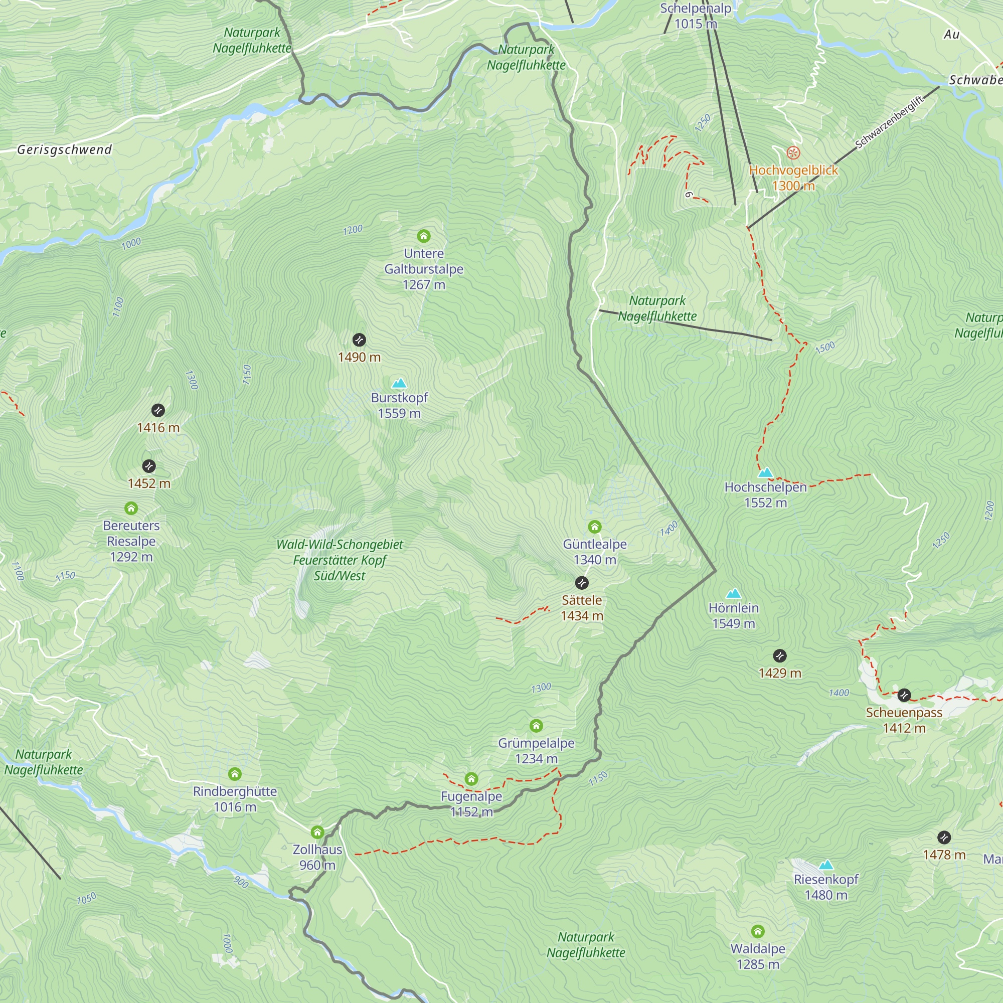 Güntlealpe (Berghexe) map