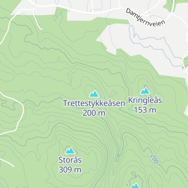 Map of Trettestykkeåsen