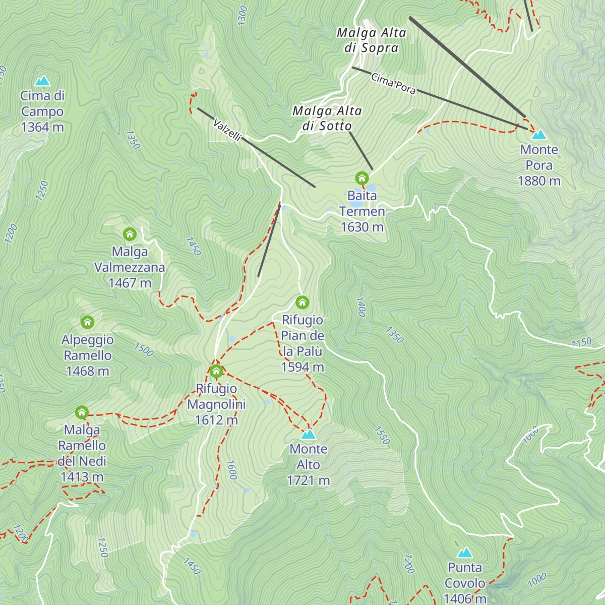 Rifugio Pian de la Palù map