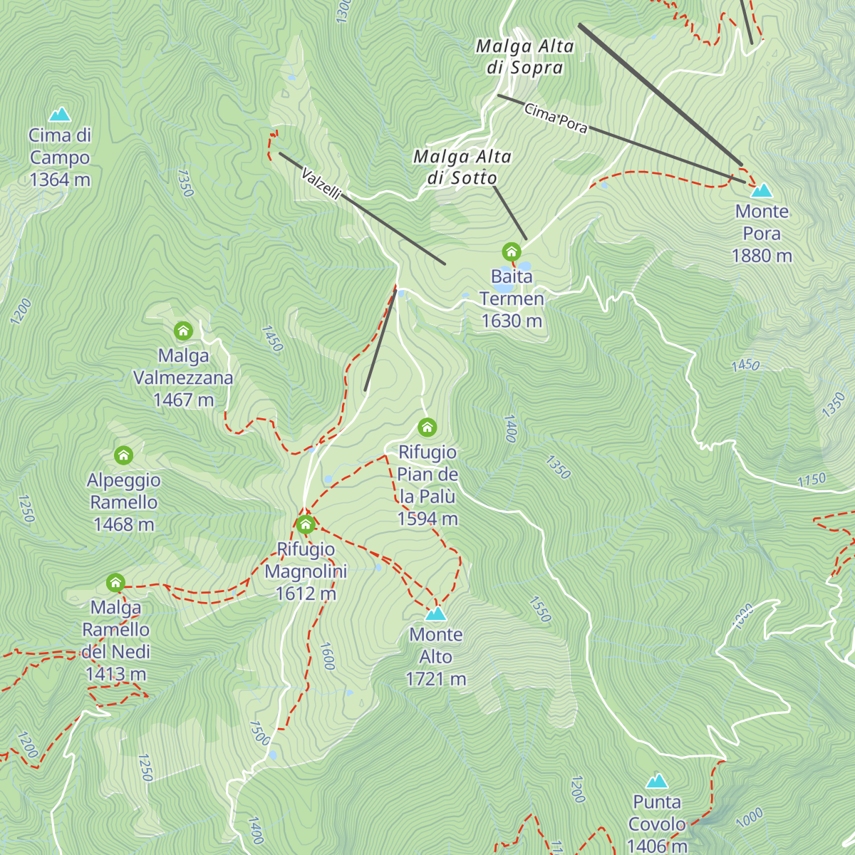 Rifugio Pian de la Palù map