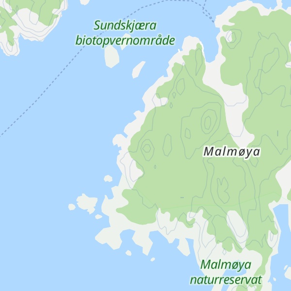 Map of Skjærsundåsen nord