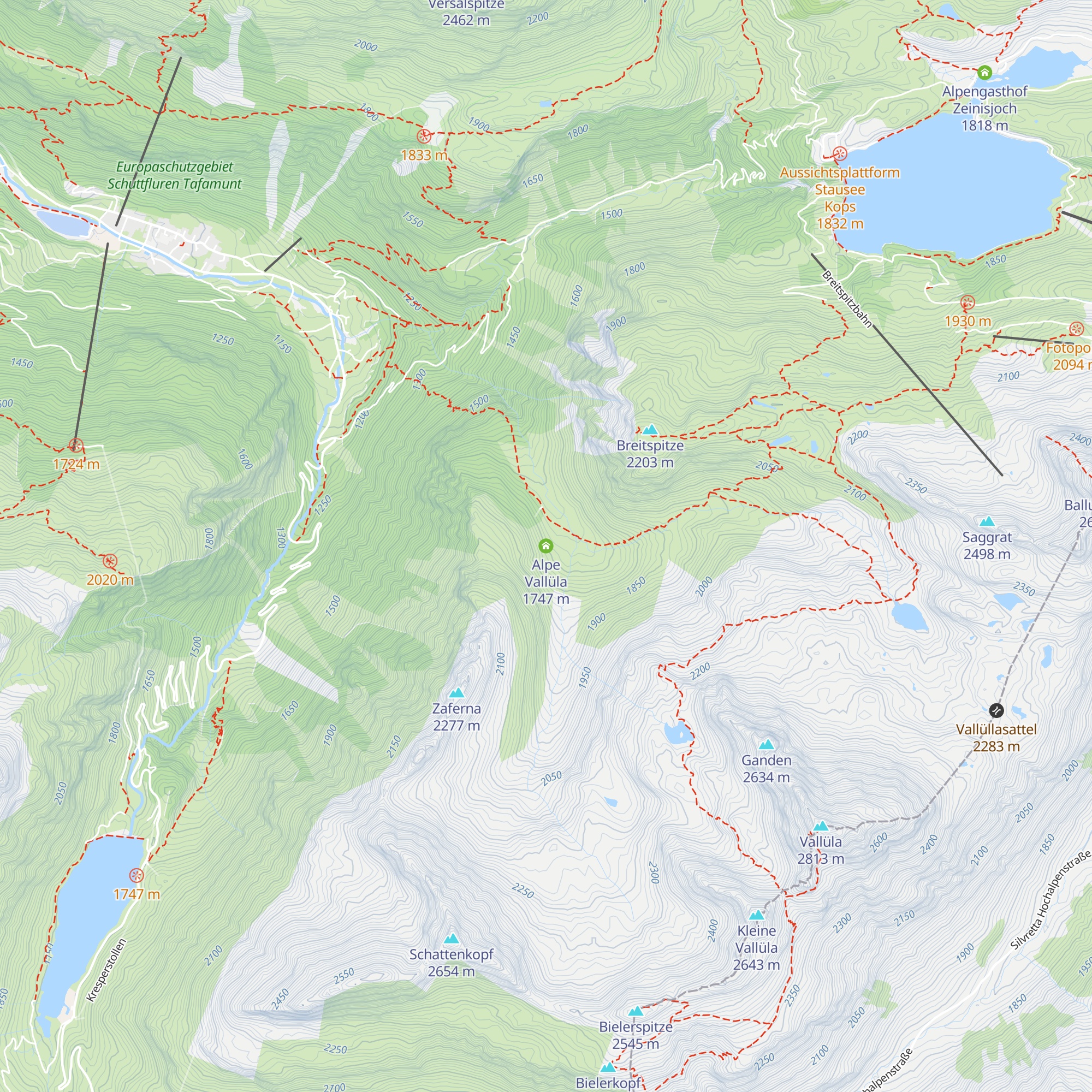 Alpe Vallüla map