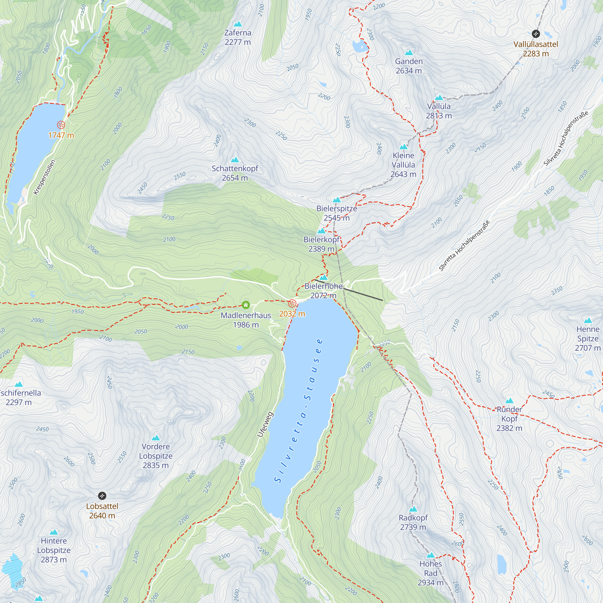 Restaurant Silvrettasee map