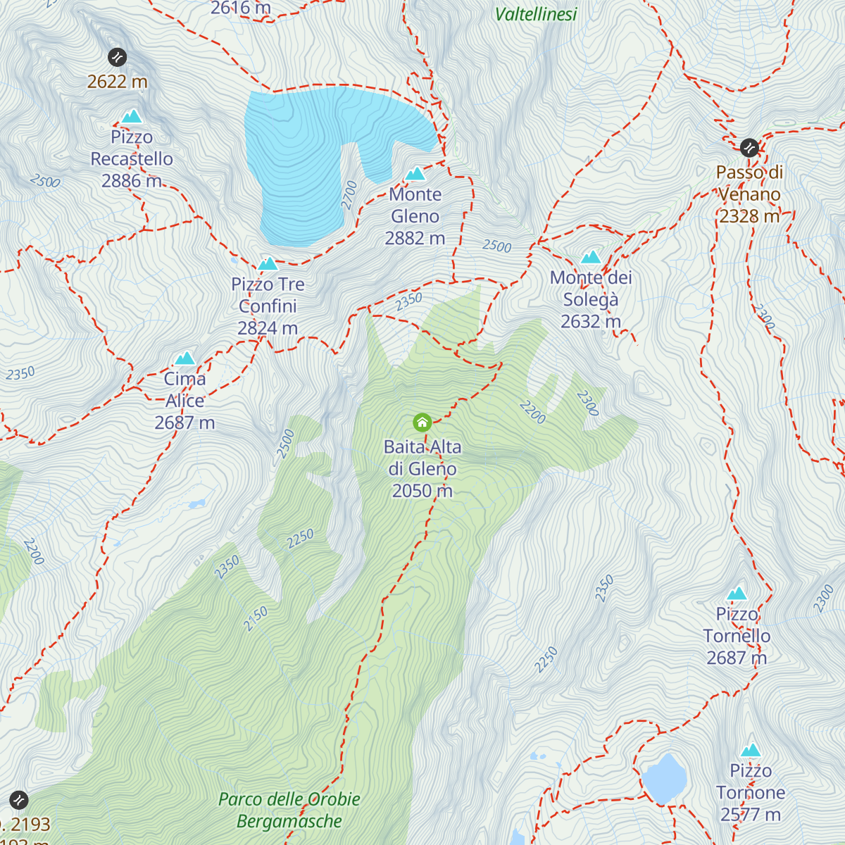 Baita Alta di Gleno map