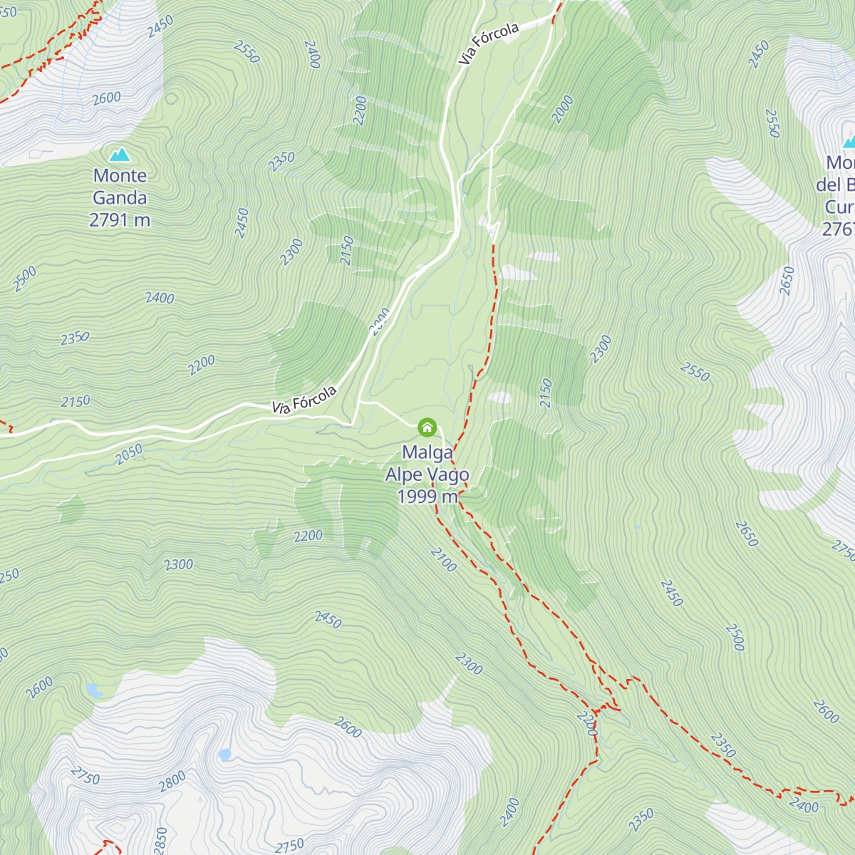 Malga Alpe Vago map