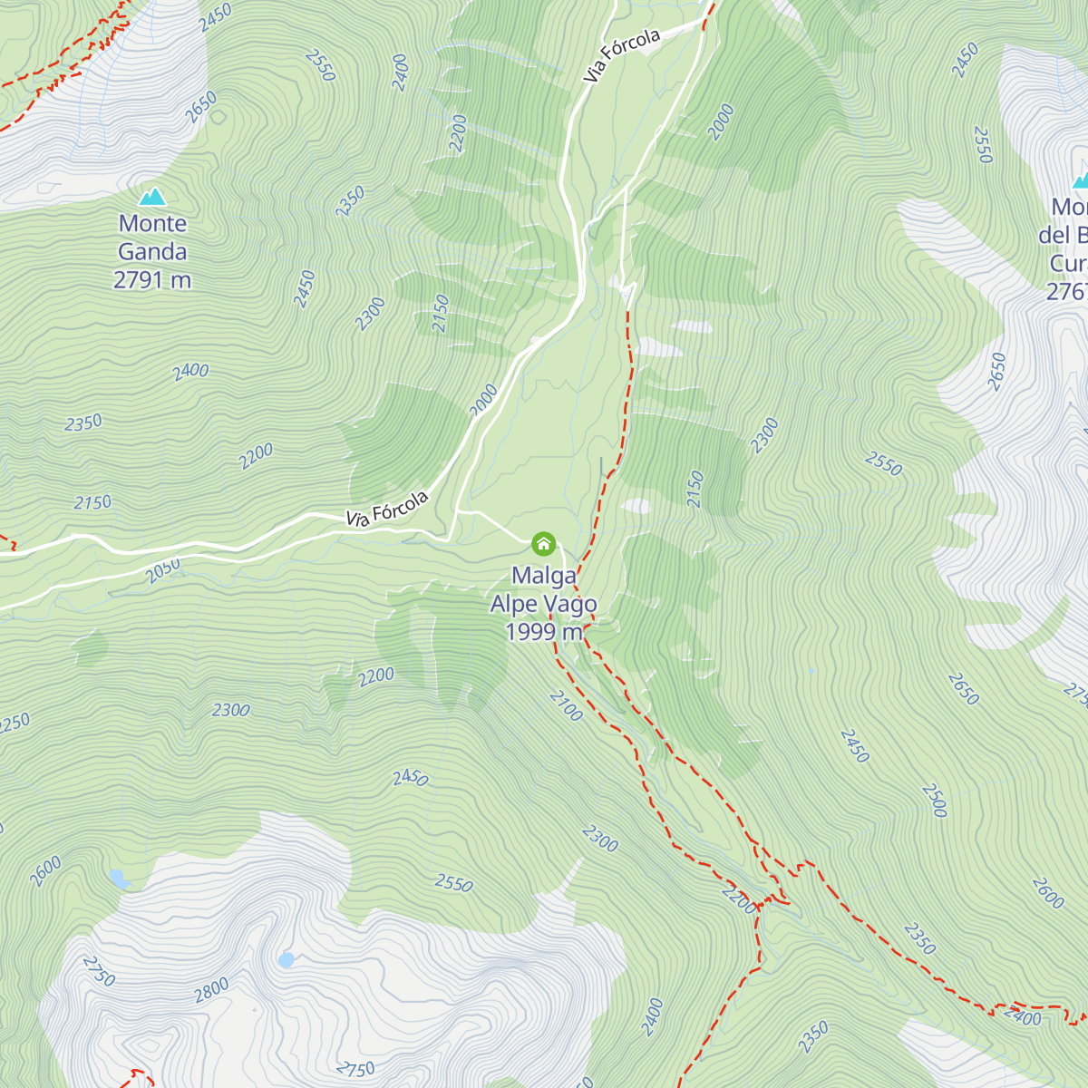 Malga Alpe Vago map