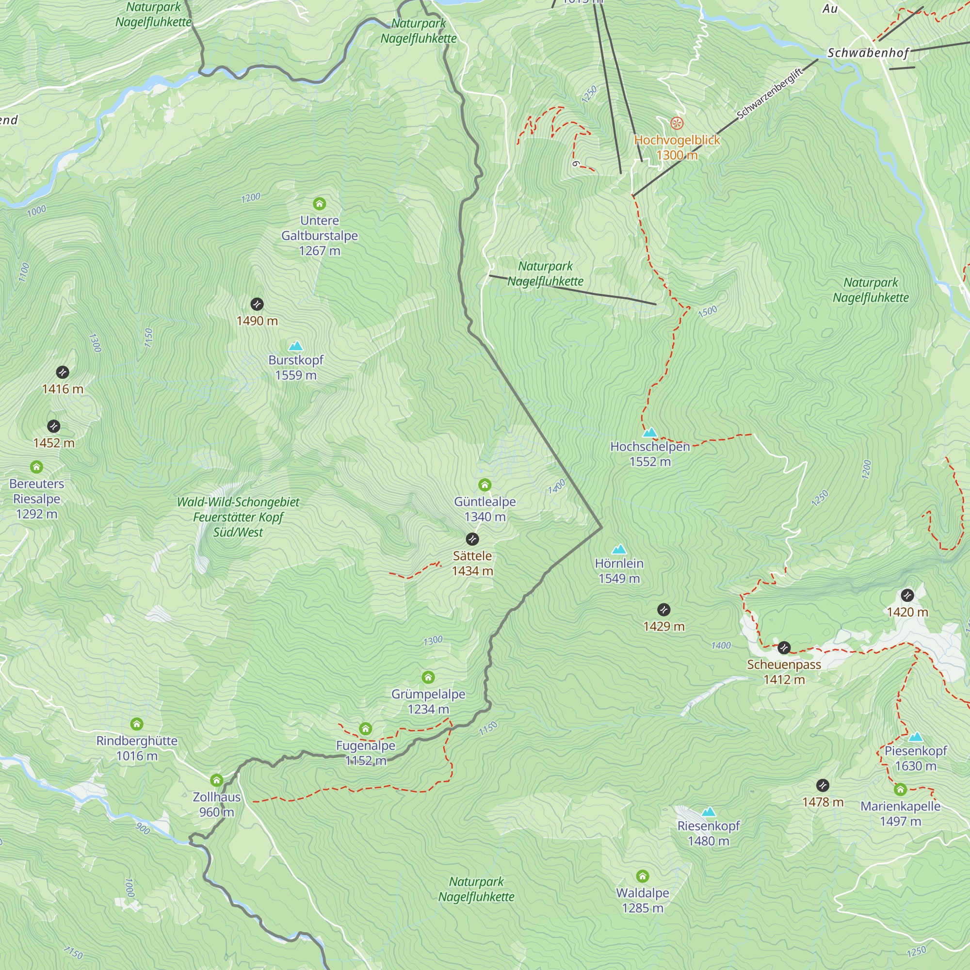 Güntlealpe map