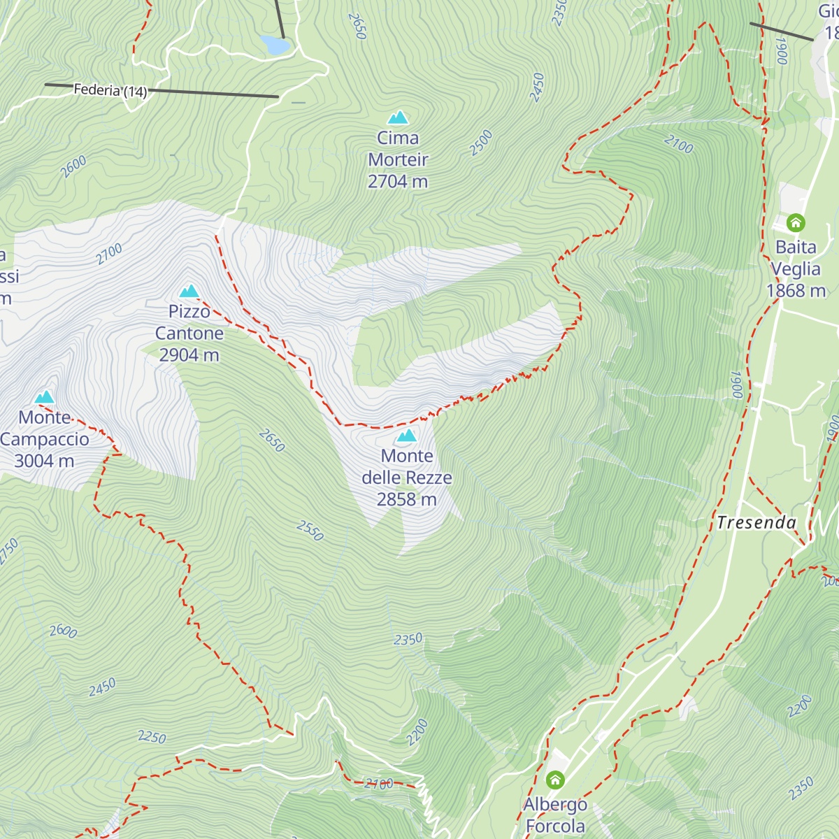 Bivacco Involt da li Resa map