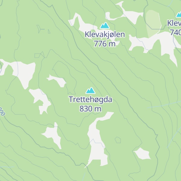 Map of Trettehøgda