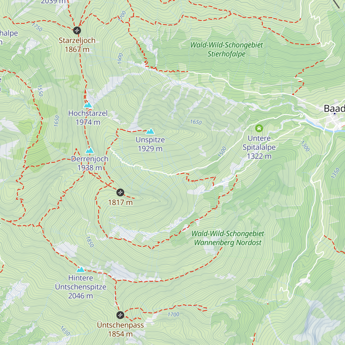 Mittlere Spitalalpe map