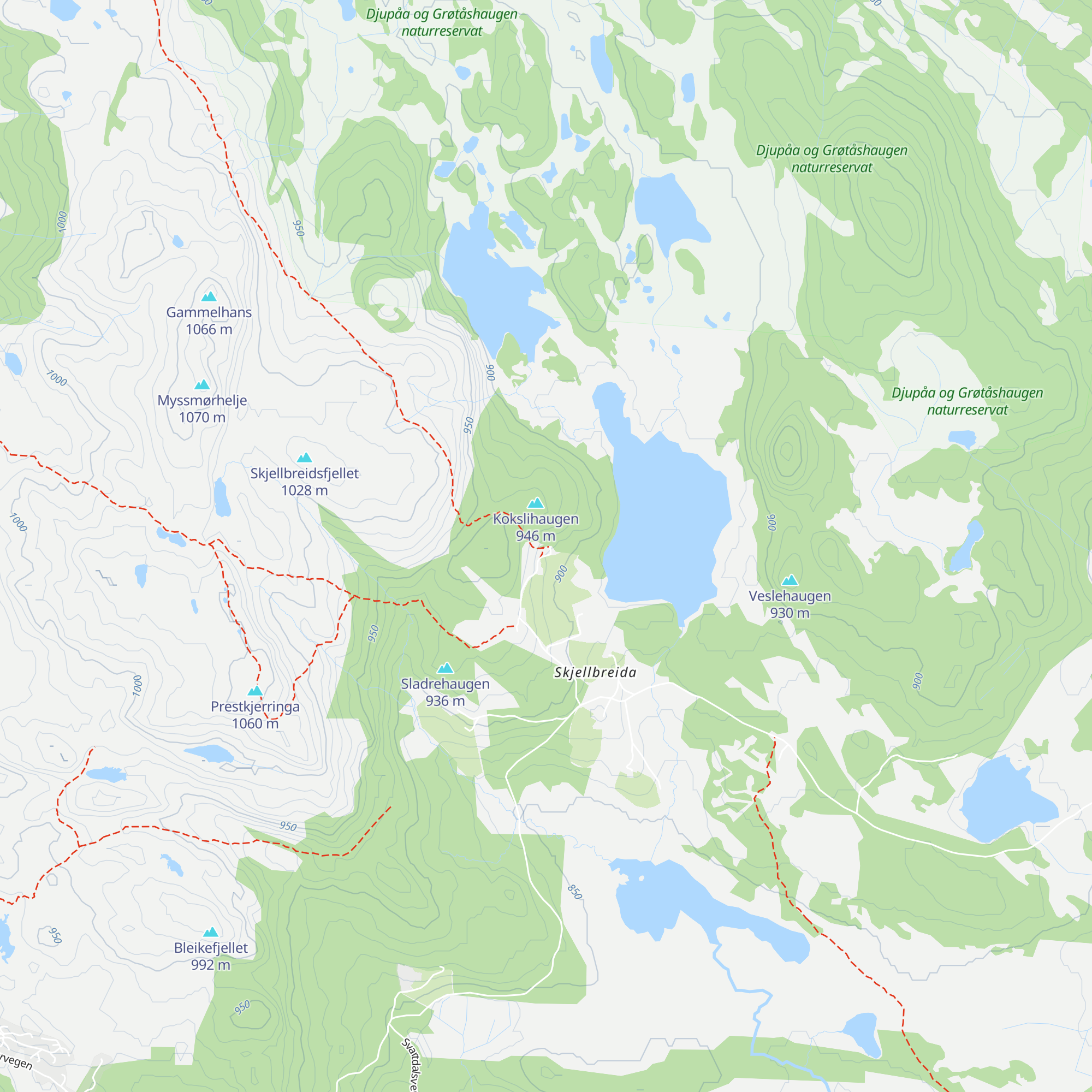 Skjellbreidhytta map