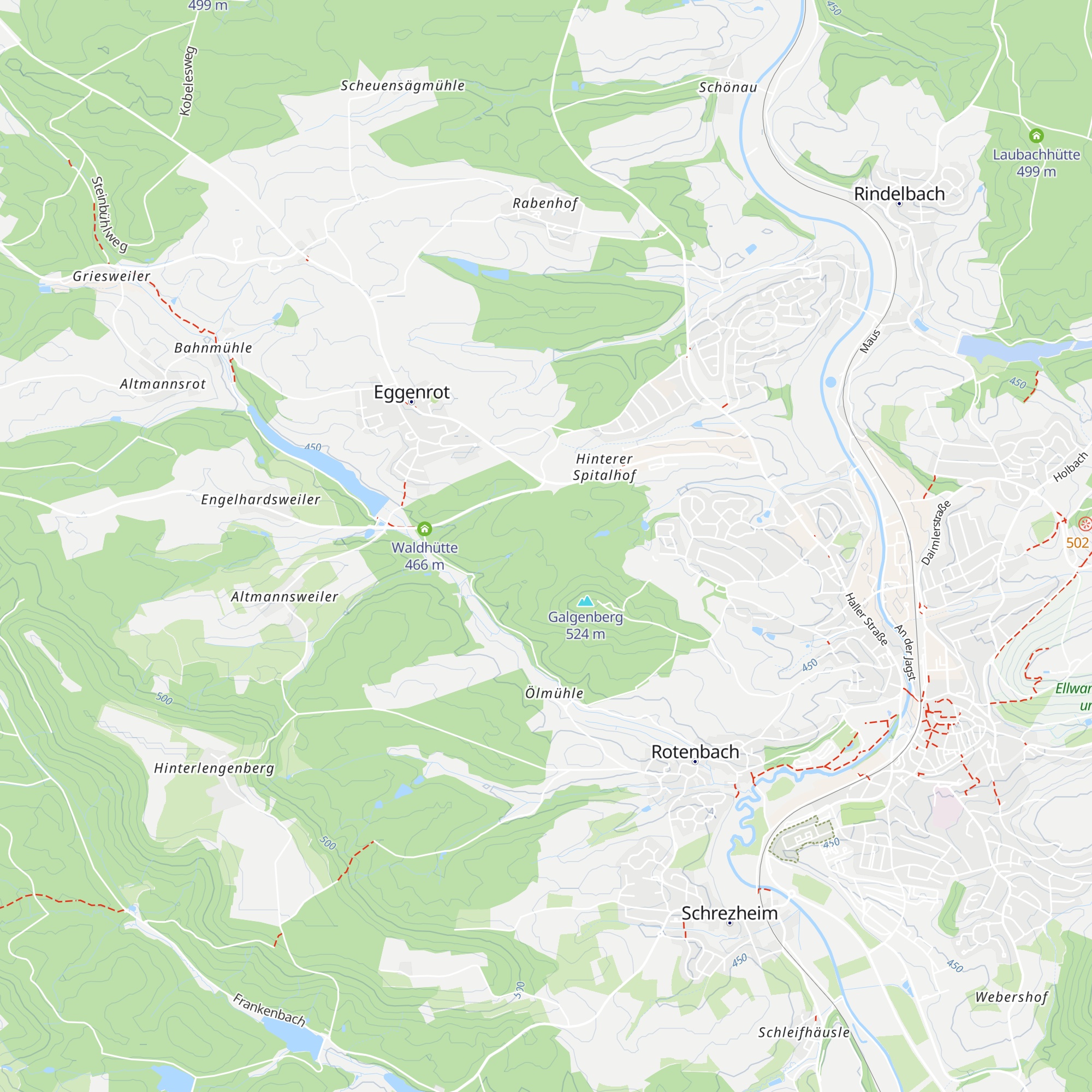 Waldhütte map