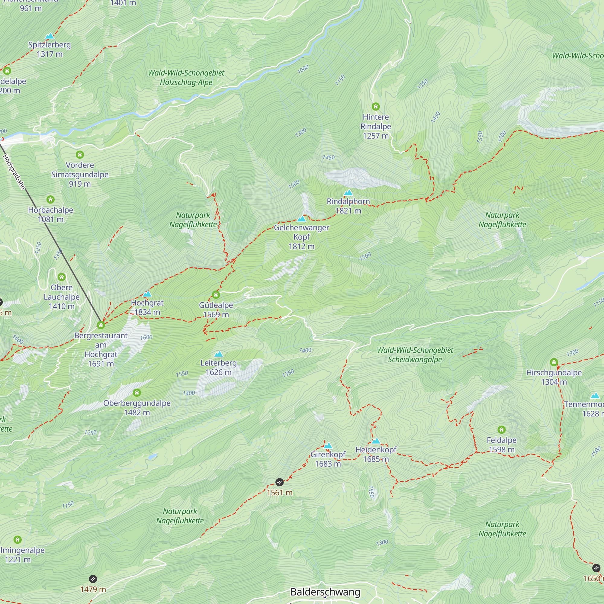 Untergelchenwangalpe map