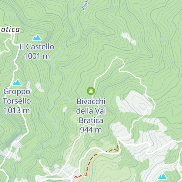 Map of Bivacchi della Val Bratica